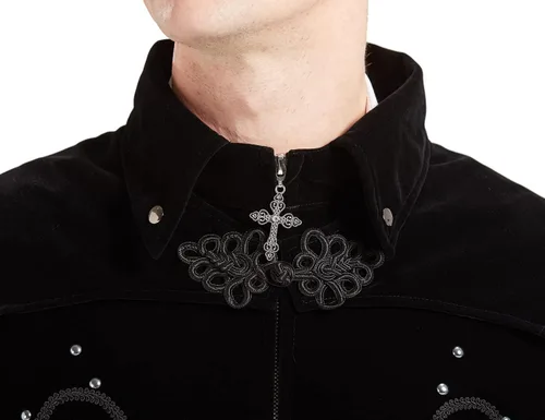 Vista 3 de sehseek Chaqueta steampunk medieval para hombre, abrigo vintage gótico victoriano