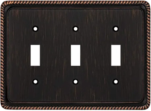 Vista 23 de Henne Bery Rope Edge - Placa decorativa de pared para interruptor (placa lisa, 2 unidades, bronce antiguo)