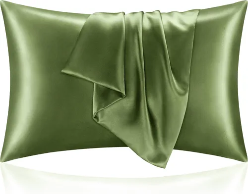 Vista 41 de BEDELITE Funda de almohada de satén para cabello y piel, súper suave y refrescante similar a las fundas de almohada de seda, paquete de 2 con cierre