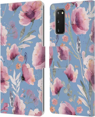 Vista 155 de Head Case Designs Officially Licensed Ninola Abstract Poppies Lilac Floral Leather Wallet Case Compatible with Samsung Galaxy A07 4G