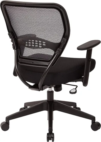 Vista 7 de Space Seating Serie 55 - Silla de escritorio de oficina ajustable con soporte lumbar integrado, malla negra