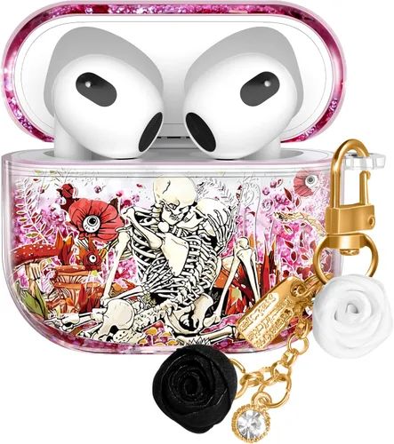 Vista 22 de para Airpods de 2ª/1ª Generación - Estuche Quicksand Liquid Kawaii Lindo Mujer Niña Mujeres Chispeante Brillante Bling Resplandor Adorable Elegante