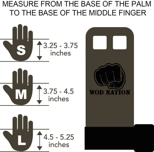 Vista 2 de WOD Nation Empuñaduras de gimnasia con barra perfectas para entrenamiento de dominadas, pesas rusas. Empuñaduras de mano para entrenamiento cruzado