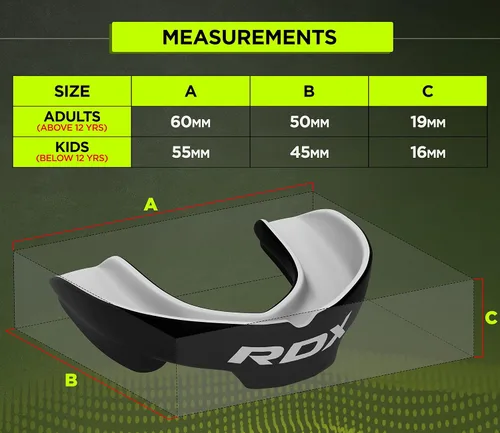 Vista 6 de RDX Protector Bucal para Boxeo MMA Kickboxing Muay Thai Judo Karate - Protector de Mandíbula con Funda de Almacenamiento para Adultos, Artes