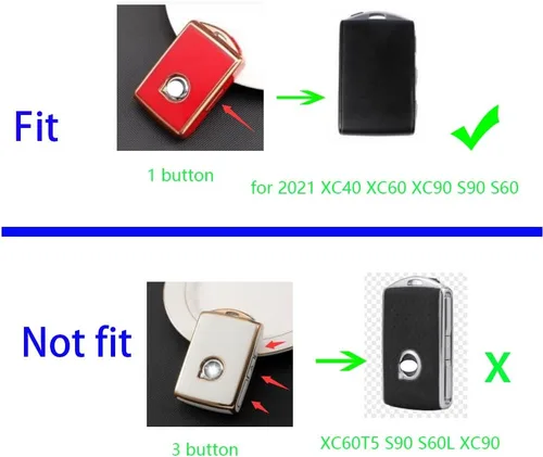 Vista 2 de Para Volvo XC90 XC60 XC40 S60 S90 V90 V60 Funda para llavero de coche TPU Smart Key Case Funda de protección Shell Accesorios (Tipo A) Negro