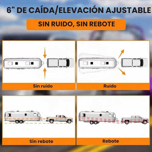 Vista 6 de VNN - Enganche de remolque ajustable: se adapta solo a receptor de 2 pulgadas, caída/elevación de 6 pulgadas, enganche de caída de aluminio, montaje