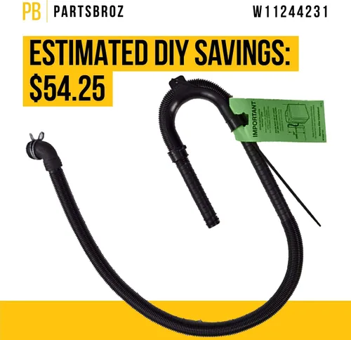 Vista 4 de PartsBroz W11244231 Manguera de drenaje compatible con lavadora Whirlpool Maytag Kenmore Amana – Reemplaza W10221546 AP6339776 PS12578897 MVWX655DW1