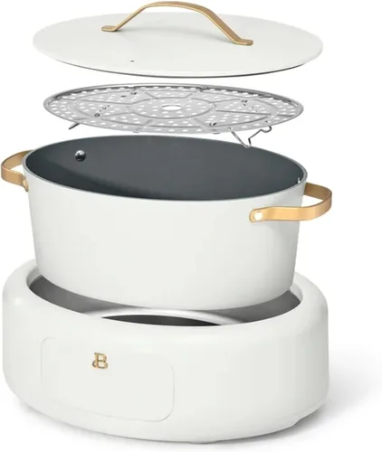 Vista 3 de 10 en 1 6 cuartos de galón eléctrico multi-cocina blanco glaseado por Drew Barrymore