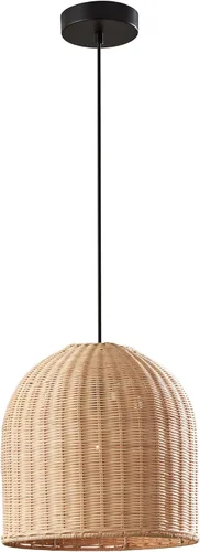 Vista 9 de Adesso Lámpara de pie de arco de bronce con pantalla de ratán – Moderna luz de acento costera para dormitorio, sala de estar u oficina en casa, 80