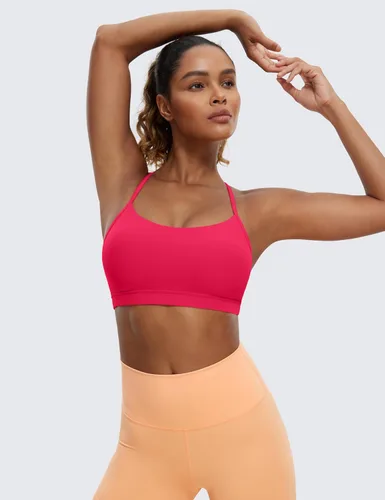 Vista 2 de CRZ YOGA Butterluxe - Brasier deportivo con espalda en Y para mujer, con espalda cruzada, de bajo impacto, tirantes delgados, para entrenamiento