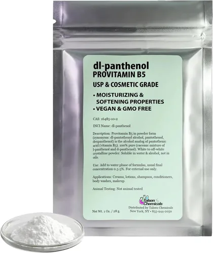 Vista 2 de Provitamina B5 en polvo dl-pantenol DIY pantenol solución de pantenol y pantenol para el cabello y la piel hidratante (1 onza / 0.99 oz)