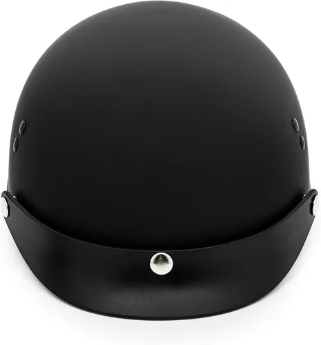 Vista 3 de VCAN Cruiser - Casco de motocicleta de media cara con visera abatible, pico extraíble y hebilla de liberación rápida