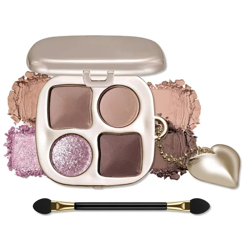 Vista 11 de Erinde Paleta de maquillaje de sombra de ojos de 9 colores con purpurina y lavanda brillante y mate, violeta, malva, púrpura oscura, plateado