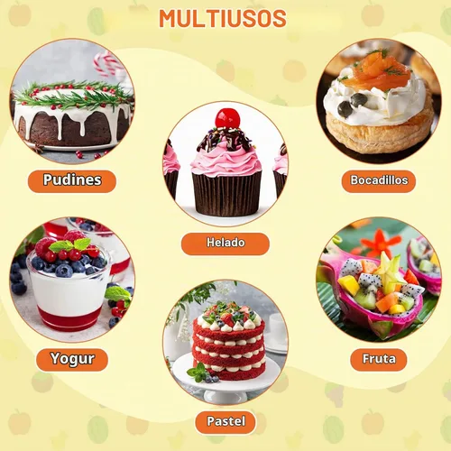 Vista 5 de Mimorou 600 piezas de mini tazas de parfait de postre con tapas y cucharas, taza cuadrada transparente para aperitivos, cuenco de postre de plástico