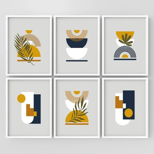 Vista 26 de Juego de galería de collage enmarcado para pared, diseño de plantas de flores de William Morris, ilustraciones de naturaleza silvestre, moderno