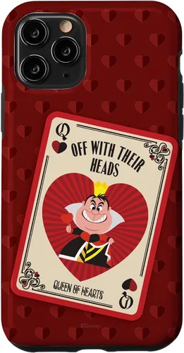 Vista 29 de Disney Carcasa para iPhone 17, diseño de villanos, la reina de corazones con sus cabezas, color rojo