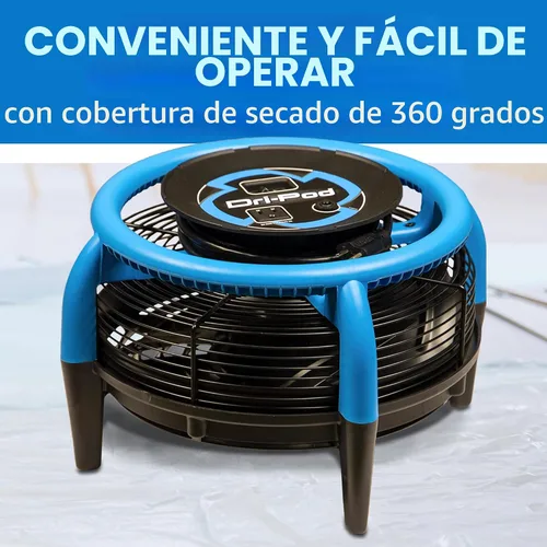 Vista 2 de Dri-Eaz Dri-Pod Pro - Secador omnidireccional de pisos y alfombras, secadora de piso con ventilación para barcos, caravanas y uso residencial