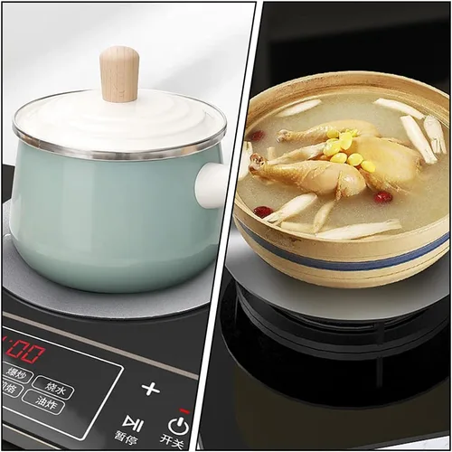 Vista 7 de Cabilock Difusor de calor de acero inoxidable para café, leche, utensilios de cocina con anillo de inducción, placa de inducción, difusor de calor