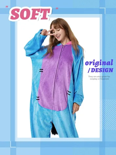Vista 3 de QSTYLE Disfraz de animal para adultos, disfraz de Halloween, traje de cosplay de una pieza para mujeres y hombres