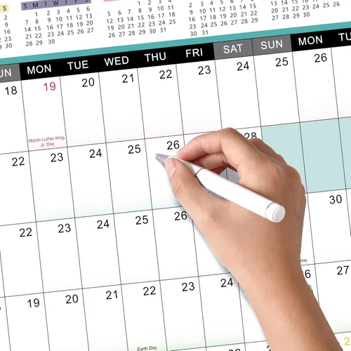 Vista 4 de Calendario anual de pared 2026, calendario de pared 2026, enero de 2026 a diciembre de 2026, calendario anual con fechas julianas, papel grueso