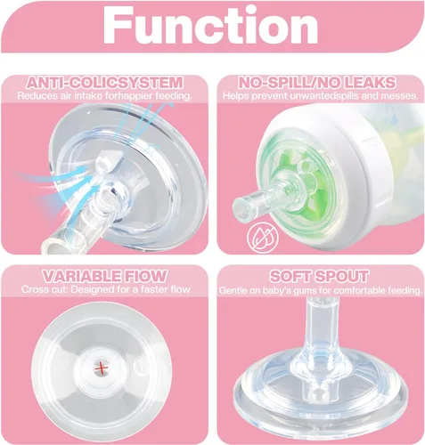 Vista 7 de Tetina para sorber compatible con biberones de cuello ancho de Dr. Brown y biberones con boquilla para sorber Sippy + Pezón de paja