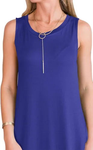 Vista 7 de ANRABESS - Vestido largo casual suelto para mujer sin mangas maxi vestido de playa con bolsillos