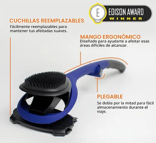 Vista 2 de BAKblade 2.0/ELITE PLUS - Depilador de espalda y afeitadora corporal (bricolaje), mango ergonómico fácil de usar para una afeitada sin dolor, 3