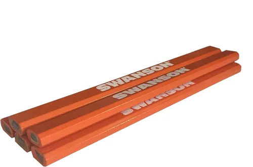 Vista 3 de Swanson Tool Co CP700 - Paquete de 5 lápices de carpintero naranja brillante con grafito negro High-visibility yellow traditional wood carpenter