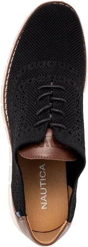 Vista 4 de Nautica Zapatillas de vestir Oxford de punto para hombre transpirables, elegantes, ligeras y cómodas, ideales para negocios o caminar
