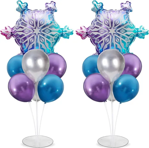 Vista 32 de Kit de soporte para globos de fiesta de fútbol 2 juegos con 2 globos de rugby de aluminio tipo bola, centro de mesa temático de fútbol para mesas