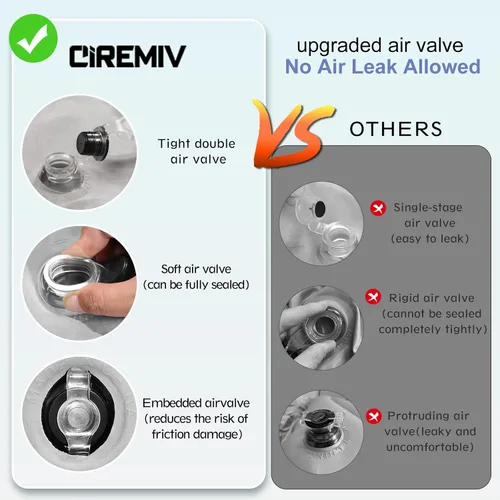 Vista 6 de Ciremiv Colchón de aire SUV para campamento de coche, cama de automóvil de Gris