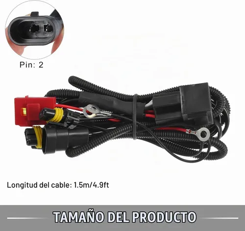 Vista 4 de HID Arnés de relé de cableado de batería de 4.9 ft / 4.9 pies de largo 9006/9012/H10/9005 HID Lámparas Kit de relé de enchufe de 12 V Ruber