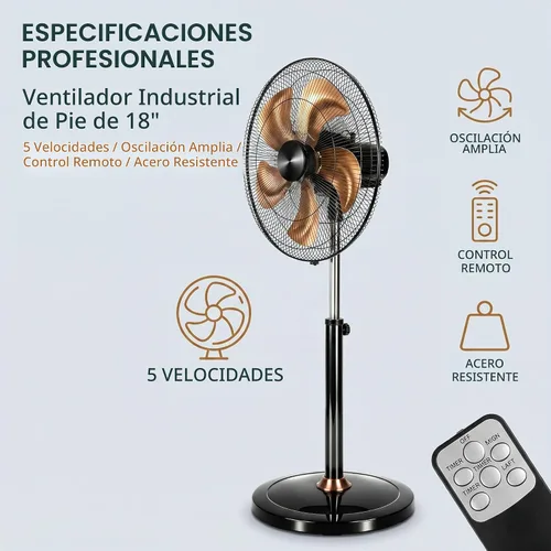Vista 8 de Aottop Ventilador oscilante de pedestal de alta velocidad con control