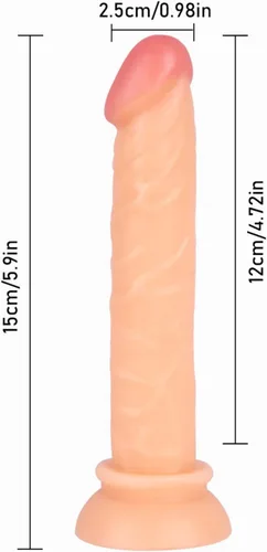 Vista 2 de Consolador realista de tamaño pequeño de 6 pulgadas con ventosa fuerte, consolador monstruo suave flexible realista para mujeres, juguete sexual