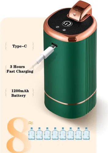 Vista 2 de Dispensador de agua plegable de 5 galones, bomba eléctrica para botella de agua con base extraíble para jarra de 1 a 5 galones, dispensador