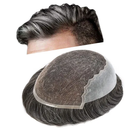Vista 51 de Mens Toupee Human Hair Replacement System Swiss Lace Toupee For Men Hair Piece Protesis Capilar Mens Hairpiece 5X7#1 Jet Black 120% Density