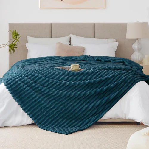 Vista 25 de EXQ Home Manta suave y suave de forro polar, acogedora y ligera para sofá o cama, manta de franela cálida y mullida para todas las estaciones