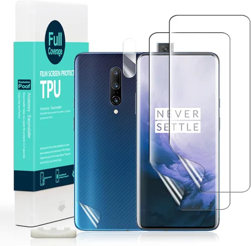Vista 8 de Ibywind Protector de pantalla para OnePlus 7, 2 unidades, con protector de lente de cámara, protector de piel de fibra de carbono trasero, incluye