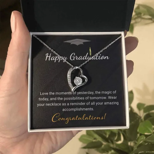Vista 4 de ZephariO Collar de graduación para ella 2023 - Collar de graduación 2019 para mujer, Cadenas de Plata 925 para mujer, regalos para graduación 2023