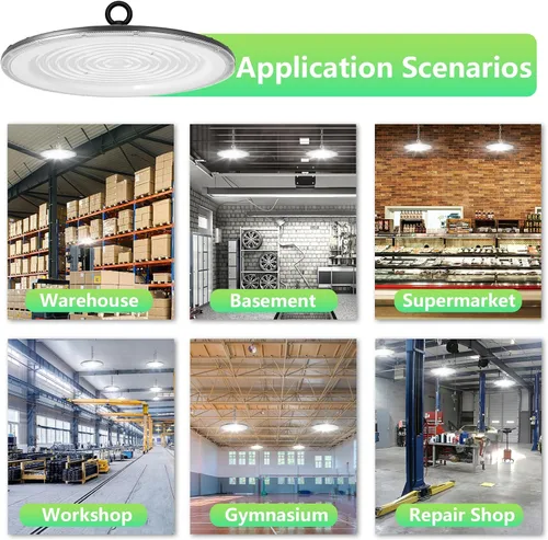 Vista 6 de loyal Luz LED de alta bahía, 500 W UFO High Bay Led Shop Lights 6000K 50000LM para almacén, taller, fábrica, gimnasio, garaje, granero, 2024, nuevo