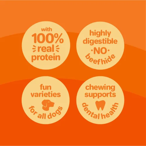 Vista 4 de Oinkies - Golosinas masticables duraderas para perros envueltas en pollo, 25