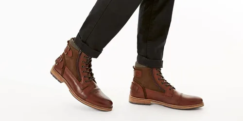 Vista 6 de Franco Fortini Dalton - Botas de combate resistentes de cuero con punta redonda para hombre