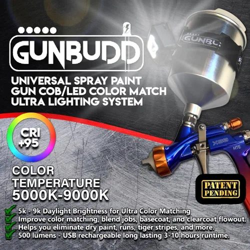 Vista 2 de Sistema de Iluminación Ultra Universal para Pistola de Pulverización COB/LED (Luz de Coincidencia de Color para Pistola de Pintura Automotriz) 5-9K