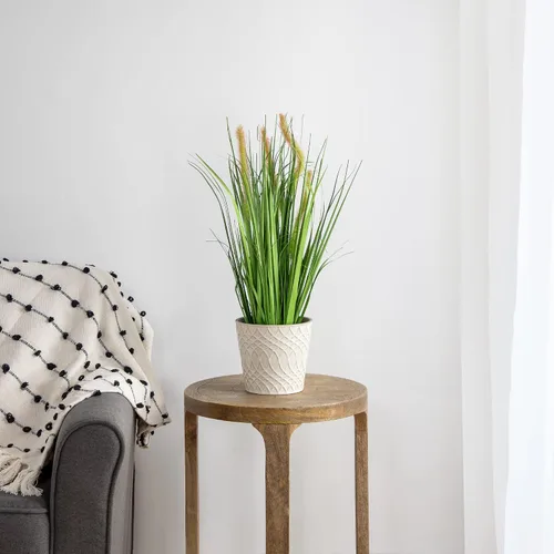 Vista 2 de Northlight Potted Artificial Onion Grass Plant, 24", Green