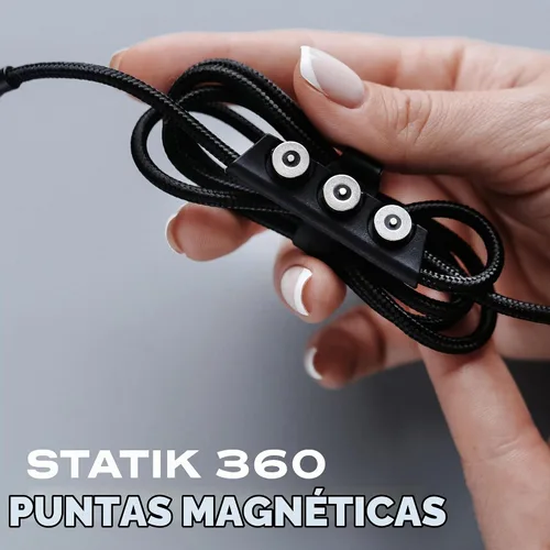 Vista 2 de Statik Conector magnético USB-C para cable de carga magnético, paquete de 3 adaptadores USB-C para cargador de cable, se ajusta fácilmente en su