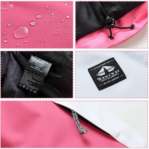 Vista 14 de RIUIYELE Traje de esquí para mujer, chaqueta y pantalones de snowboard para deportes al aire libre, traje de nieve con aislamiento impermeable