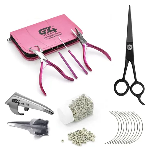 Vista 14 de Kit de herramientas profesionales para extensiones de cabello y cuentas, juego de alicates para quitar cuentas (4 piezas) I-Link Micro Ring Loop