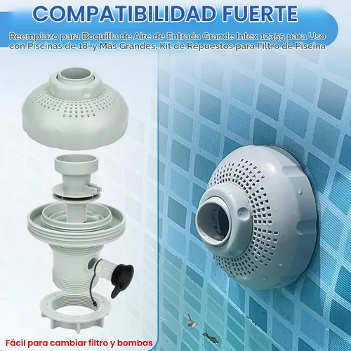 Vista 2 de Boquilla de aire de entrada grande 12355 compatible con bombas de piscina 1 Paquete