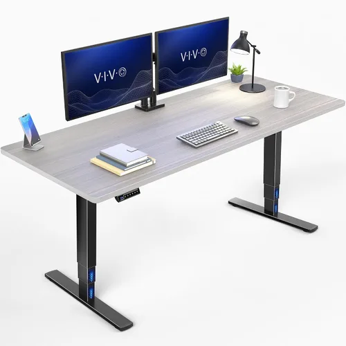 Vista 19 de VIVO - Escritorio eléctrico de pie de 71 x 30 pulgadas con marco de bambú real, ajuste de pantalla táctil, soporte de marco de 176 lb, serie 2E