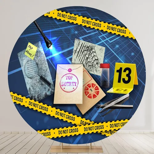 Vista 9 de Telón de fondo de detective, 5x3ft Top Secret Agent Spy Evidence Bag Misterio Sospechoso Investigación Fotografía Fondo Foto Cabina Estudio Apoyos